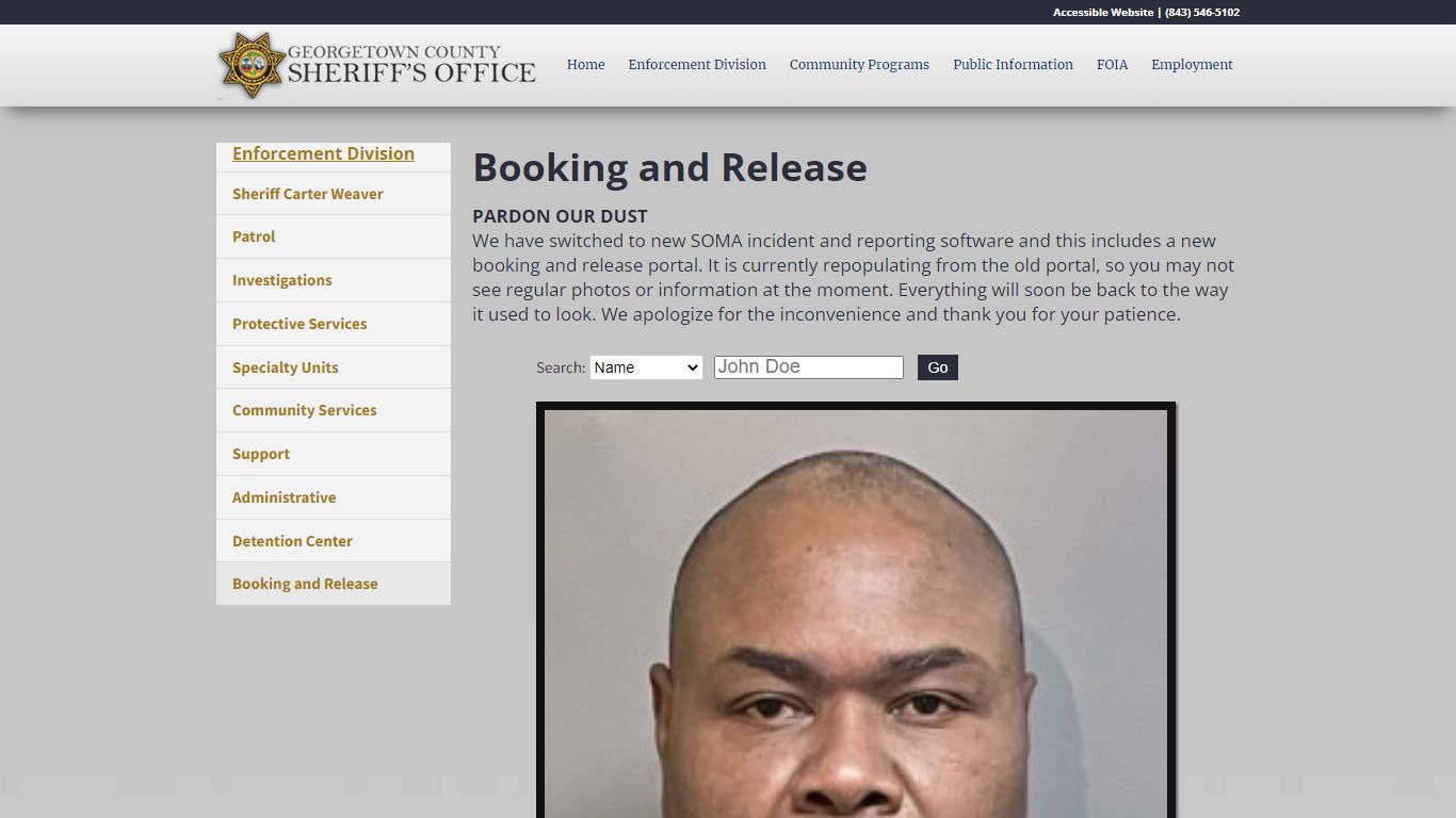 Booking and Release - GCSheriff.org