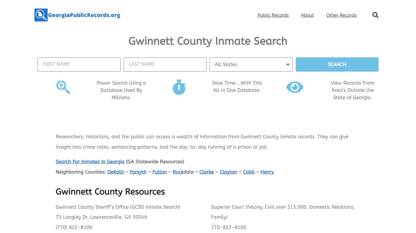 Gwinnett County Inmate Search - GCSO GA Current & Past Jail Records